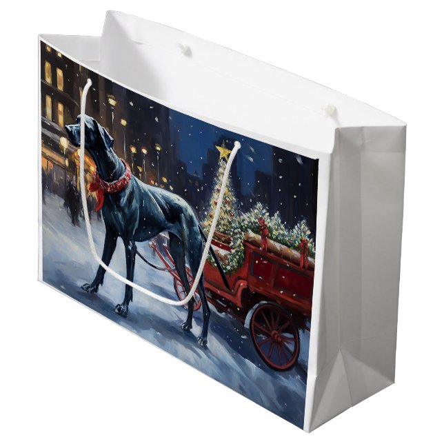 Große dane Weihnachtsfeiertage Geschenktüte (Vorderseite Schrägansicht)