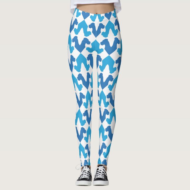 Große Dänen blau Leggings (Vorderseite)