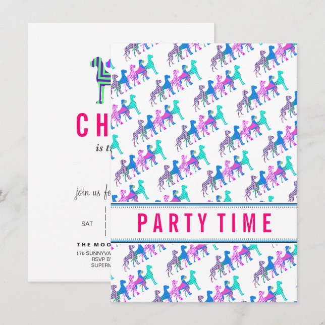 Große Dänen Moderne und Cool Einladung (Vorne/Hinten)