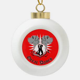 Große Dänen Weihnachten Keramik Kugel-Ornament