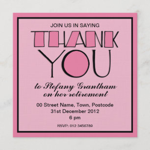 Große Dankbarkeit Rosa Pensionseinladung Einladung