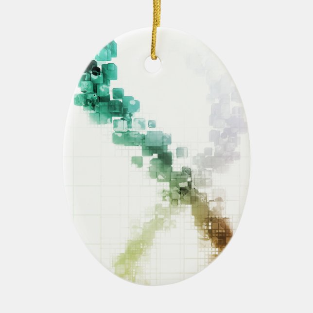 Große Daten-Sichtbarmachunganalytics-Technologie Keramikornament (Vorne)