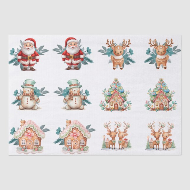 Große dekorative Weihnachtsbilder Dekoupage Seidenpapier (Vorderseite)