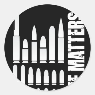 Größe der Munitionskörnungen Runder Aufkleber