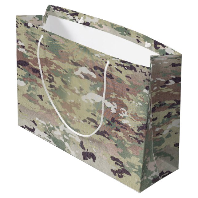 große des Geschenk-12.5lx4wx9h Camouflage-Uniform Große Geschenktüte (Rückseite Schrägansicht)