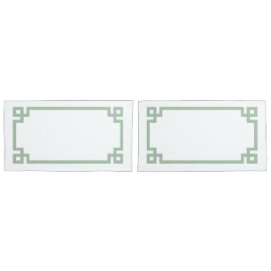 Größe des grünen griechischen Schlüssels Kissenbezug