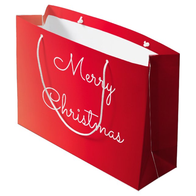 Große Designer Weihnachtsgeschenke Totbeutel Geschenktüte (Rückseite Schrägansicht)