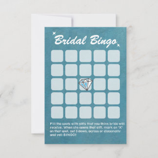 Große Diamant Türkis Brautparty Bingo Karten