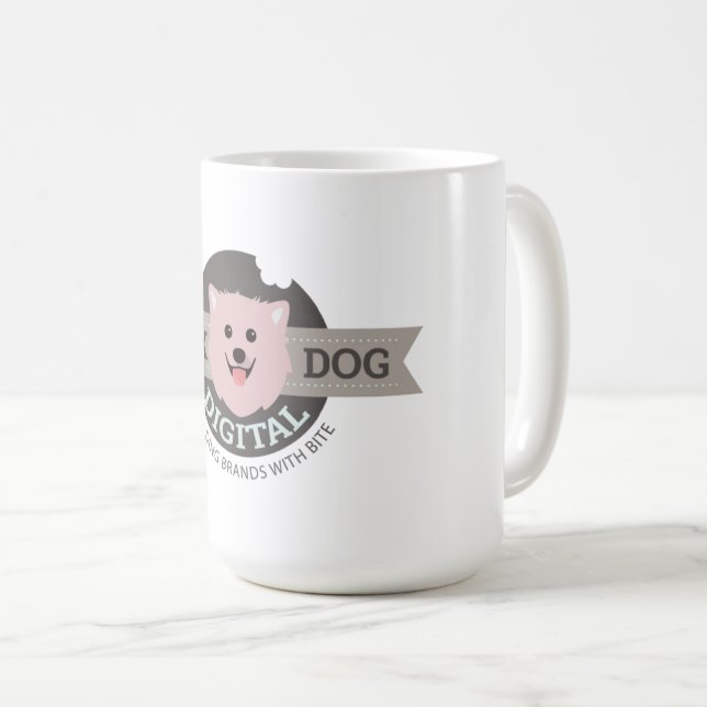 Große digitale Kaffeetasse Pink Dog Digital (VorderseiteRechts)