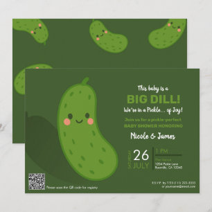 Große Dill grüne Gurke Baby Shower Einladung