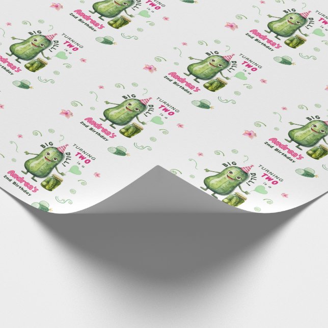 Große Dillgurke Mädchen Geburtstag jedes Alter Geschenkpapier (Ecke)