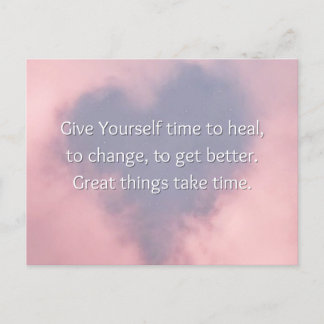 Große Dinge brauchen Zeit Motivierend Mini-Kunst P Feiertagspostkarte