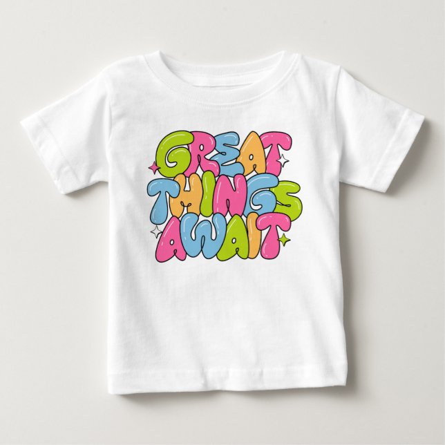 Große Dinge warten Baby T-shirt (Vorderseite)