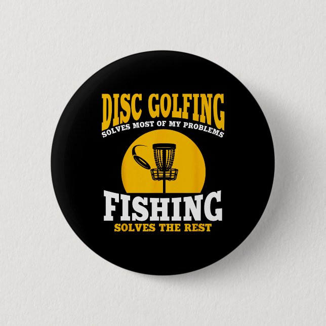 Große Disk Golf- und Fishing-Geschenke Button (Vorderseite)