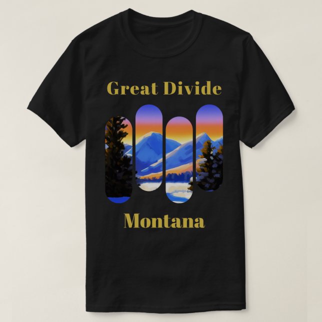 Große Divide Ski Montana T-Shirt (Design vorne)