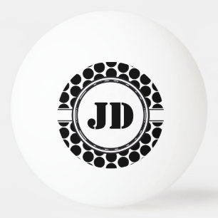GROSSE DOTS schwarz + Ihr Backgr. & Text Tischtennisball
