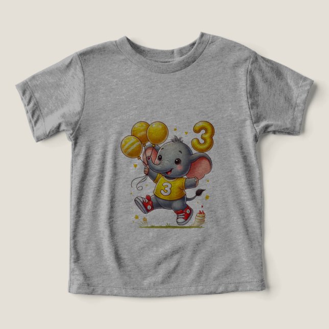 Große Drei Feier: Elefant mit Balloons Todd (Design Vorderseite)