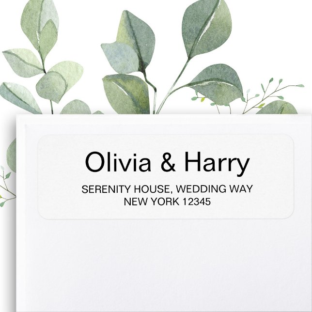 Große Druckaufschrift Einfache Minimalistische Rüc (Personalize Your Names in Elegant Large Print. Add Return Address.)