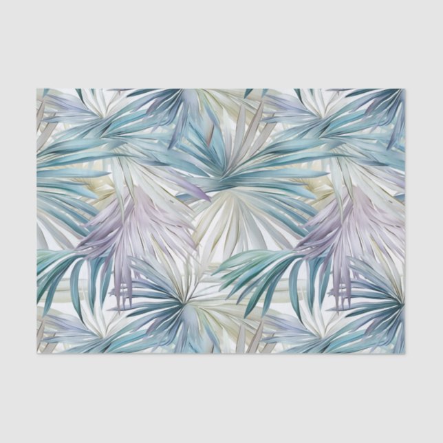 Große Druckpastete Palmblättrig Gemustert Seidenpapier (Vorderseite)