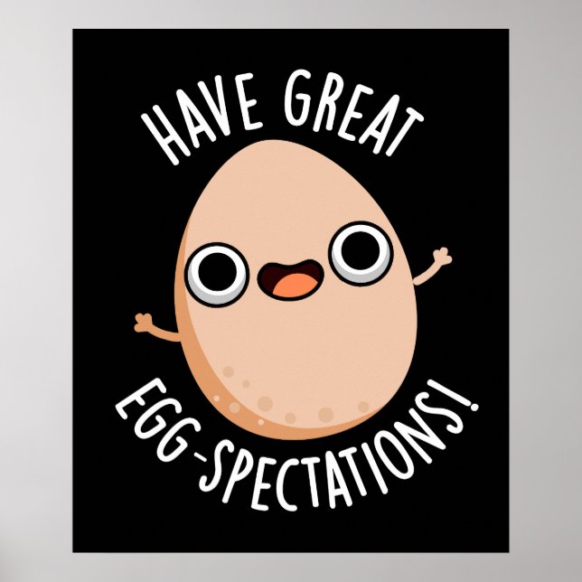 Große Ei-Spektionen Funny Egg Pun Dark BG Poster (Vorne)