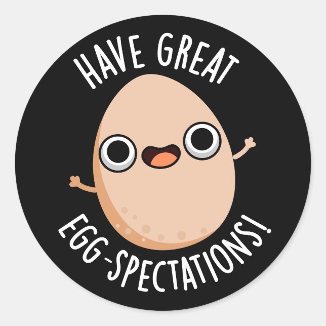 Große Ei-Spektionen Funny Egg Pun Dark BG Runder Aufkleber (Vorderseite)