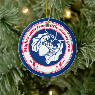 Große Eichen aus kleinen Eichen wachsen Keramik Ornament