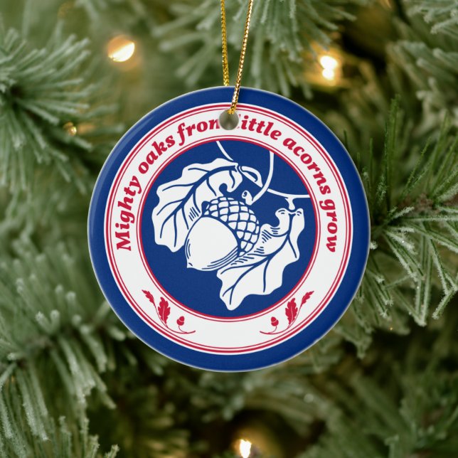 Große Eichen aus kleinen Eichen wachsen Keramik Ornament (Baum)