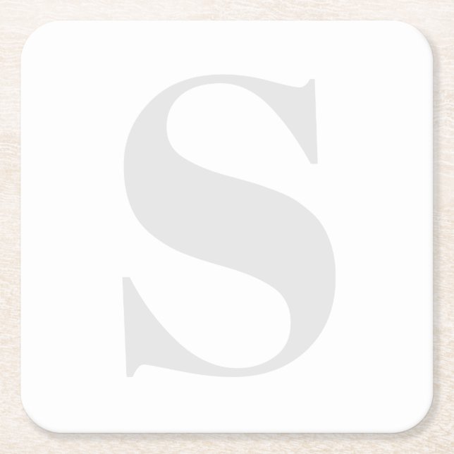 Große, einfache Monogramm jedes anfänglich leicht  Rechteckiger Pappuntersetzer (Vorderseite)