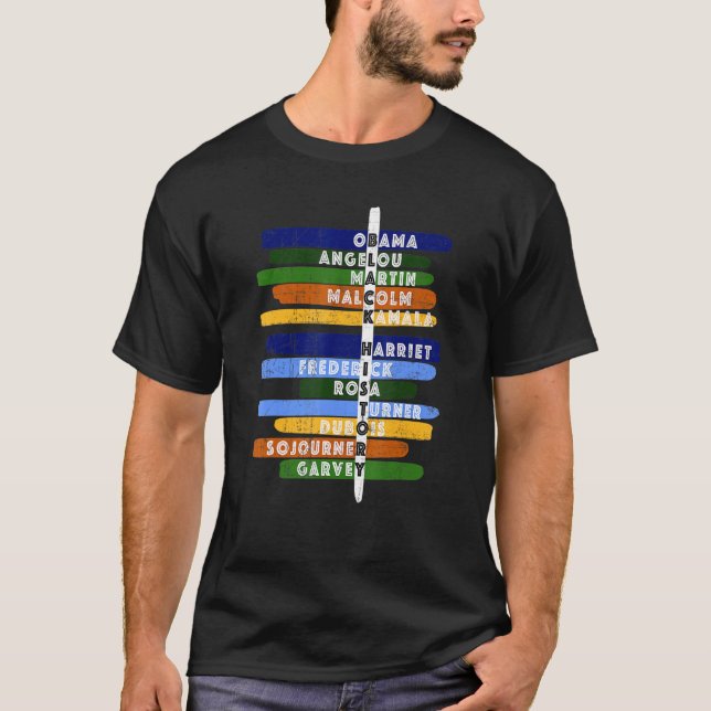 Große einflussreiche amerikanische Führer schwarze T-Shirt (Vorderseite)