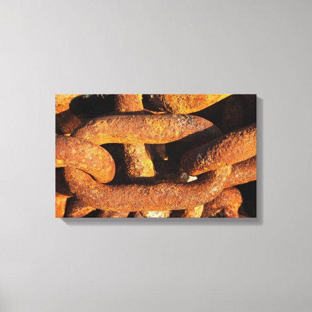 Große Eisenketten aus Schiffsanker Leinwanddruck (Vorderseite)