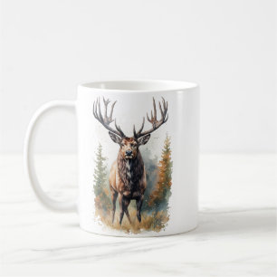 Große Elch-Wasserfarben-Kunst-Tasse Kaffeetasse