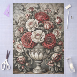 Große elegante florale Möbel-Decoupage Seidenpapier