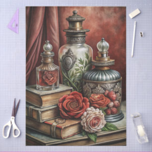 Große elegante florale Möbel-Decoupage Seidenpapier