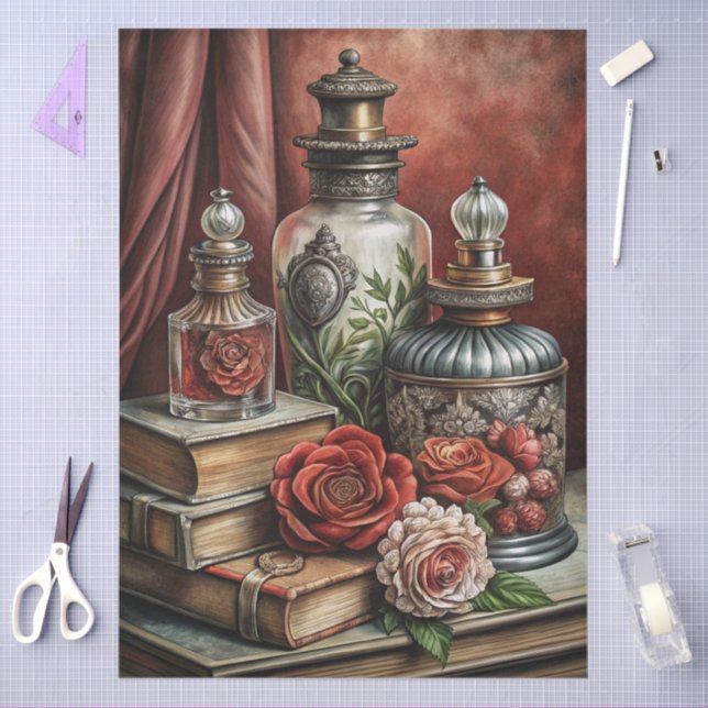 Große elegante florale Möbel-Decoupage Seidenpapier (Basteln)