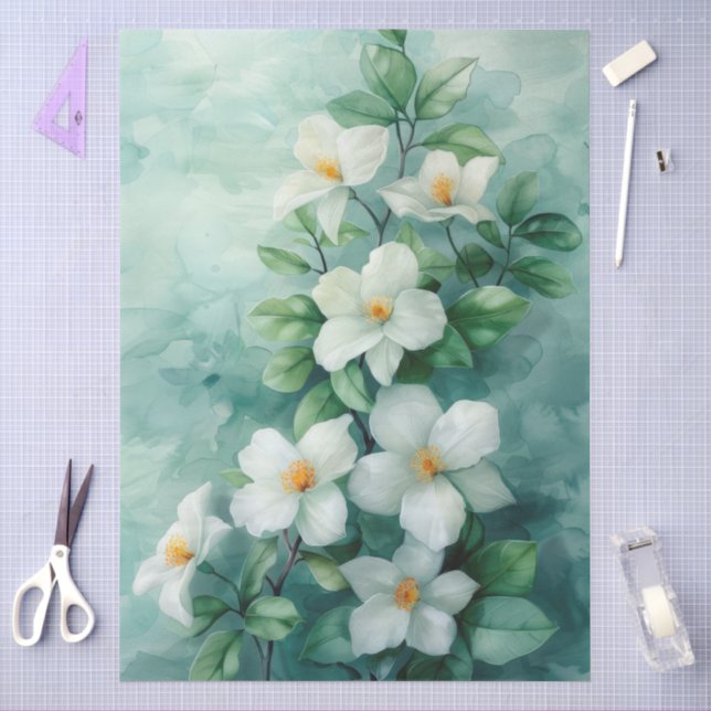 Große elegante Jasmine Decoupage Seidenpapier (Basteln)