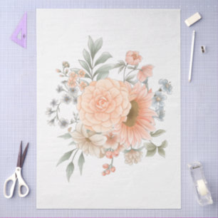 Große elegante Wasserfarben Blumenstrauß Bouquet D Seidenpapier