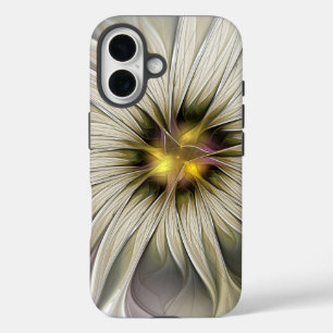 Große Elfenbein-Blume, abstrakte moderne fraktale iPhone 16 Hülle