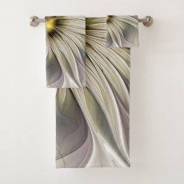 Große Elfenbeinküste, Abstrakte Moderne Fraktal Ku Badhandtuch Set