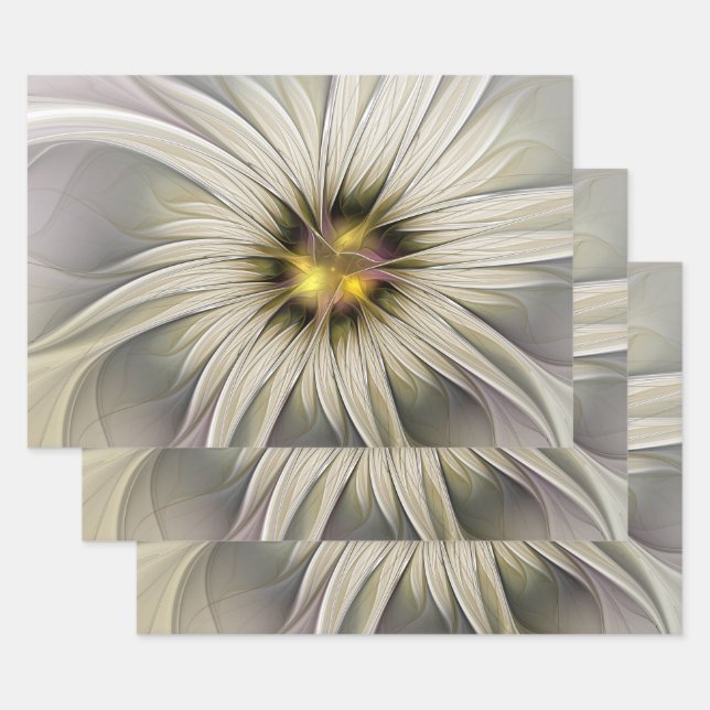 Große Elfenbeinküste, Abstrakte Moderne Fraktal Ku Geschenkpapier Set (Set)