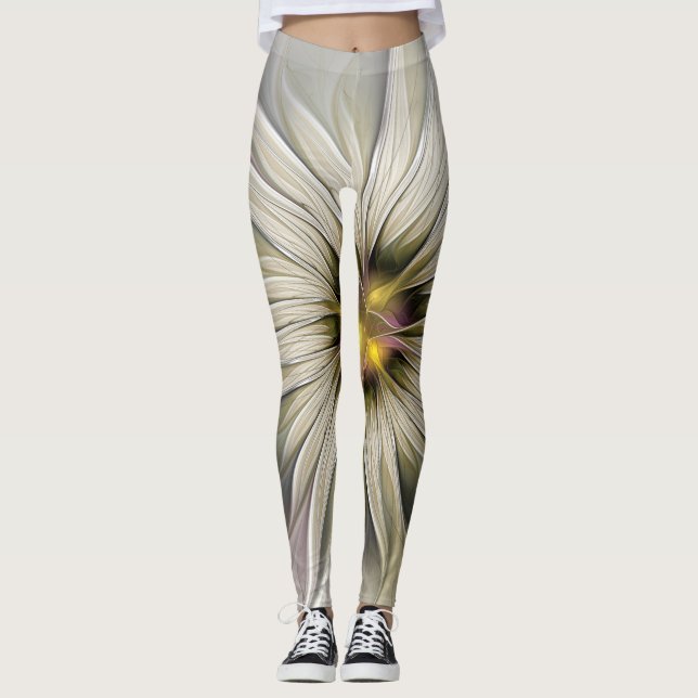 Große Elfenbeinküste, Abstrakte Moderne Fraktal Ku Leggings (Vorderseite)