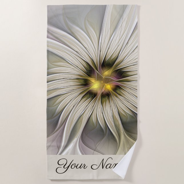 Große Elfenbeinküste Blume, Abstrakt Modernes Frak Strandtuch (Vorderseite)