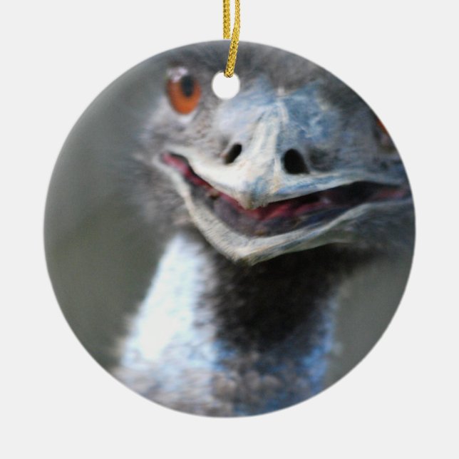 Große Emu-Verzierung Keramik Ornament (Vorne)