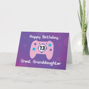 Große Enkelin 13 Jahre alt GeburtstagsGamer Karte