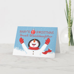 Große Enkeltochter Babys Erster Weihnachtsschneema Karte