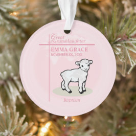 Große Enkeltochter Taufe Pink Girl Lamb Ornament