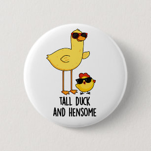 Große Ente und Hensome Funny Animal Pub Button