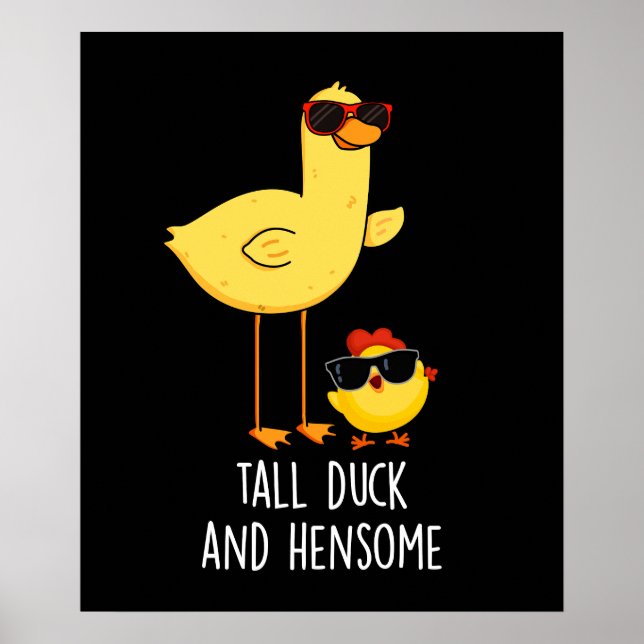 Große Ente und Hensome Funny Animal Pub Dark BG Poster (Vorne)