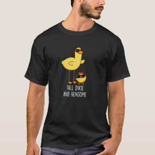 Große Ente und Hensome Funny Animal Pub Dark BG T-Shirt
