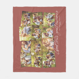 Große Erinnerungen Terracotta 12 Foto Collage Fami Fleecedecke