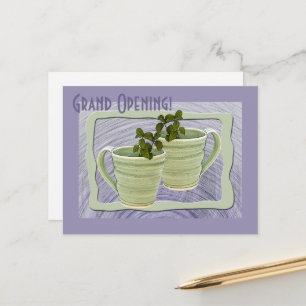 Große Eröffnungs-Grün-Spiral-Tassen-Minz-Zweige Fo Postkarte